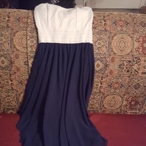 Strapless mid length dress